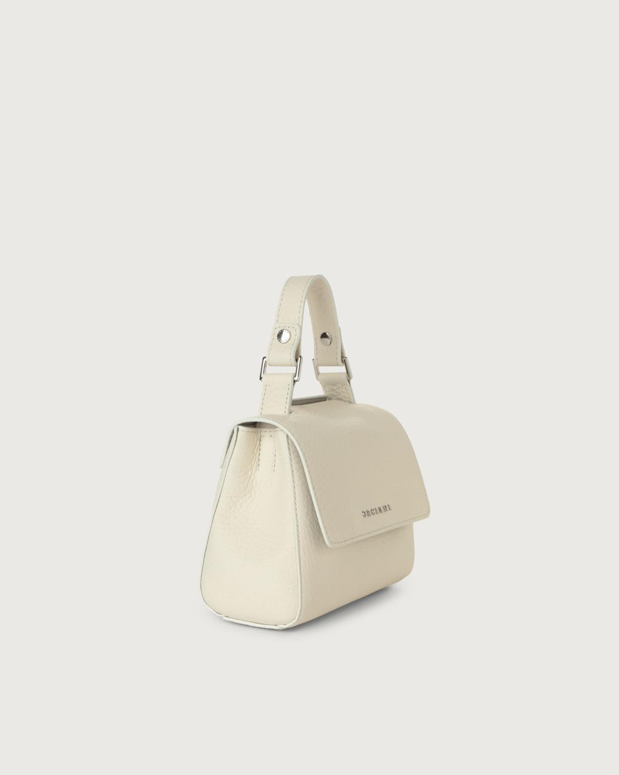Borsa Sveva Soft Mini a mano in pelle con tracolla<BR/> B02019SOF BIANCO ORCIANI