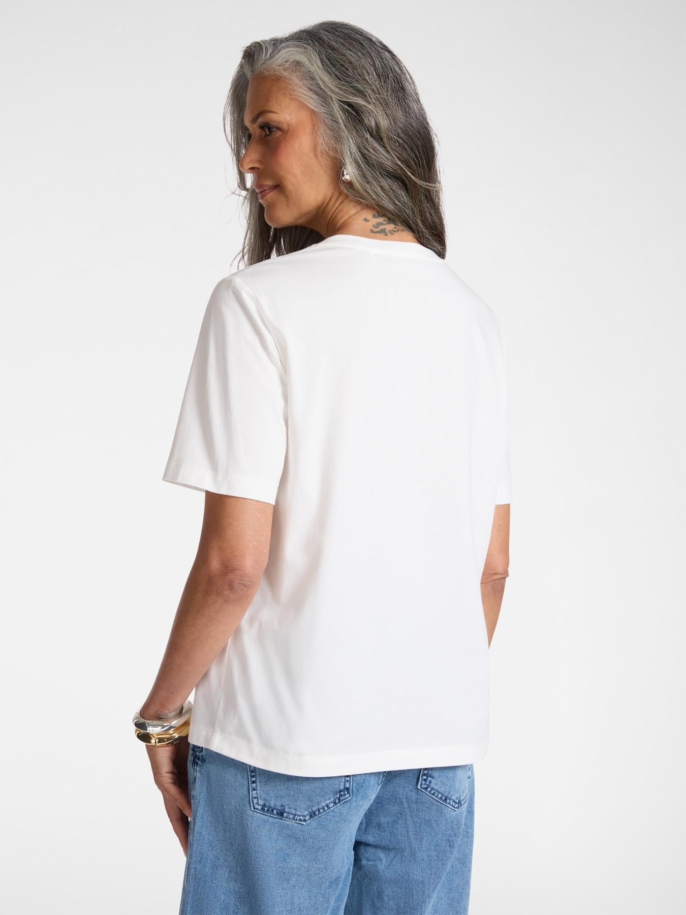 T-shirt con ricamo floreale<BR/> G348Z000560N 11 ELENA MIRO