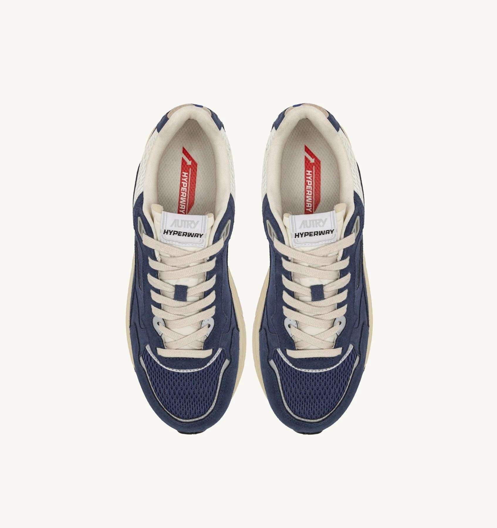 SNEAKERS HYPERWAY IN MESH E SUEDE ENSIGN BLUE E ARGENTO<BR/> HYLM UM09 AUTRY ACTION SHOES