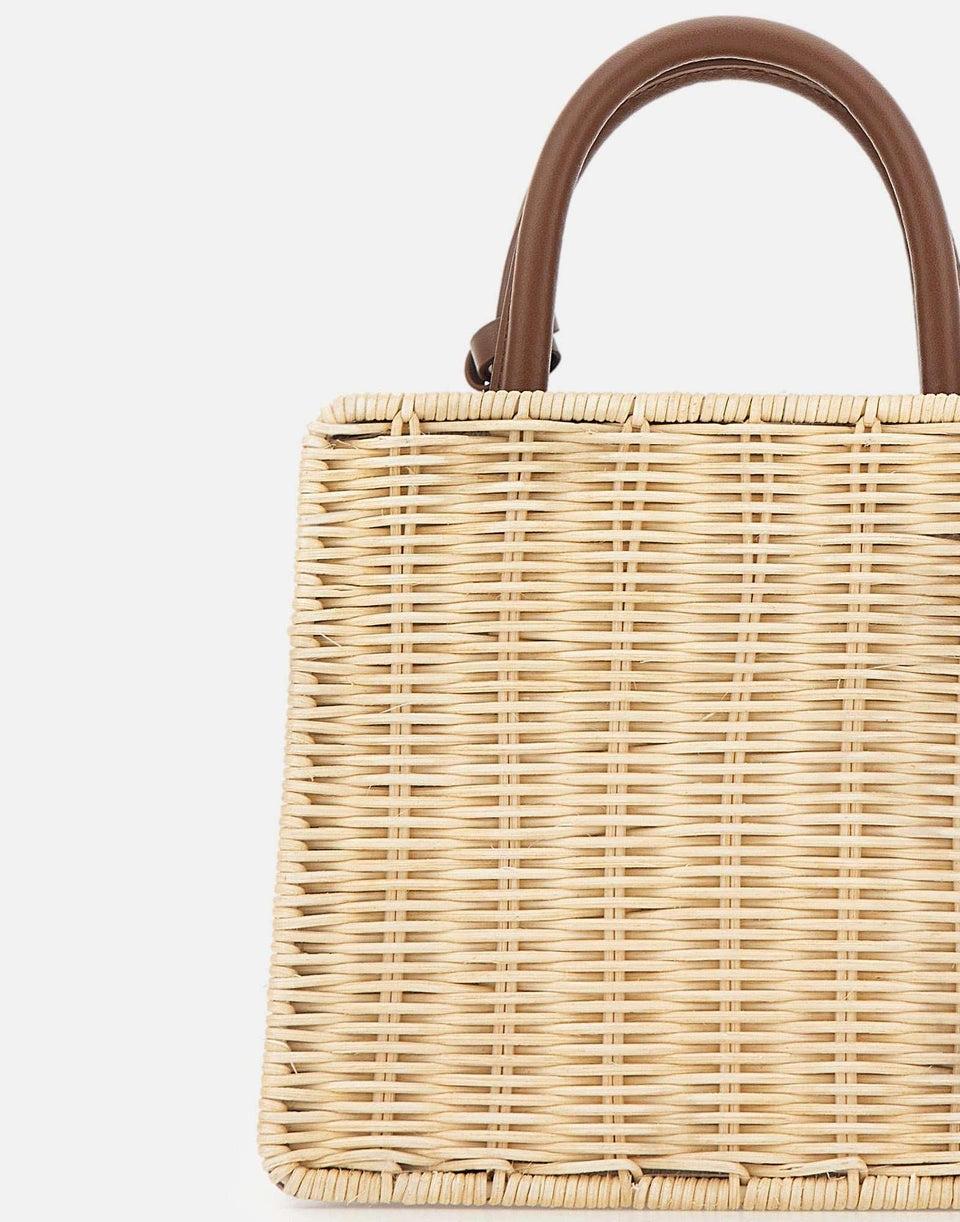 Borsa a mano "Shop Bag Mini Straw Leather" SHBM0002 01737L MC2 SAINT BARTH