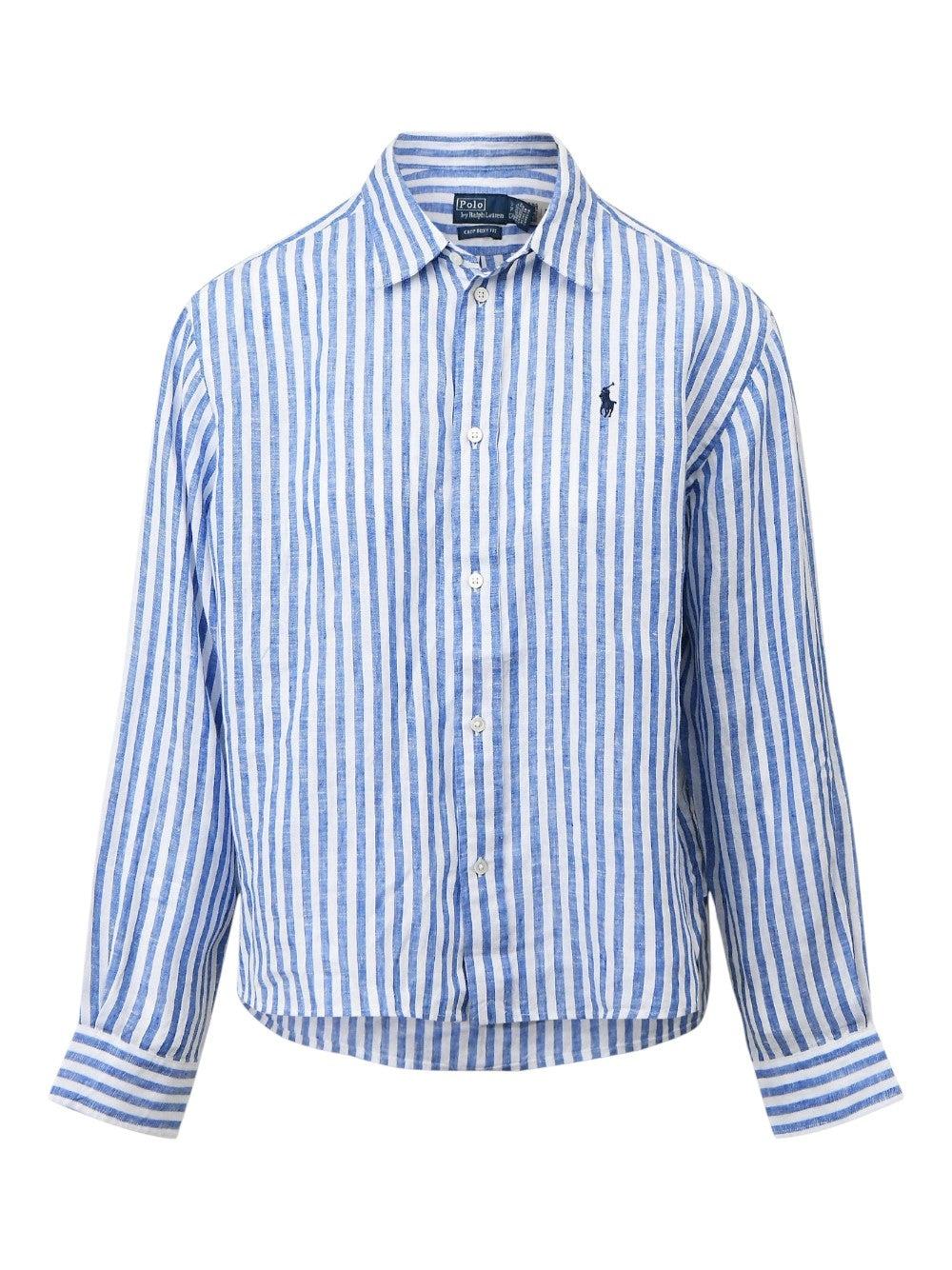 Camicia donna di lino a righe 211935130 503 RALPH LAUREN