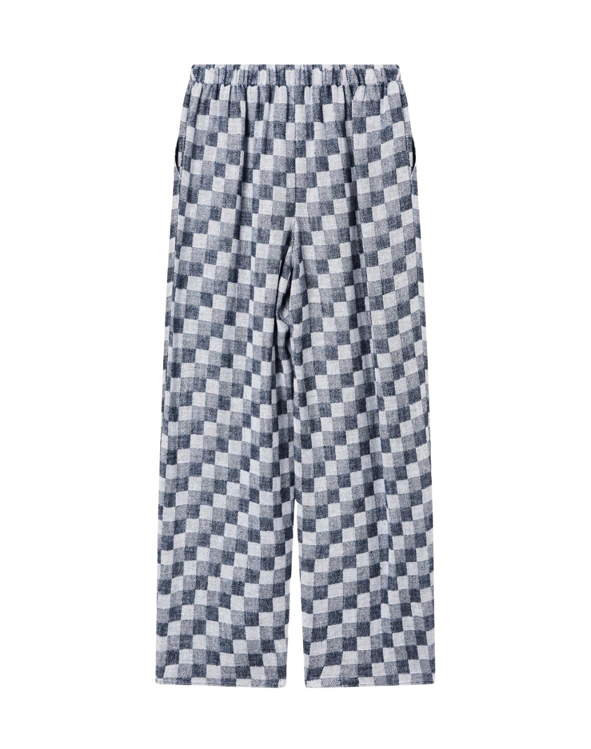 Pantaloni in jaquard a quadriI misto lino EW003348AF22444 FB455 ARMANI