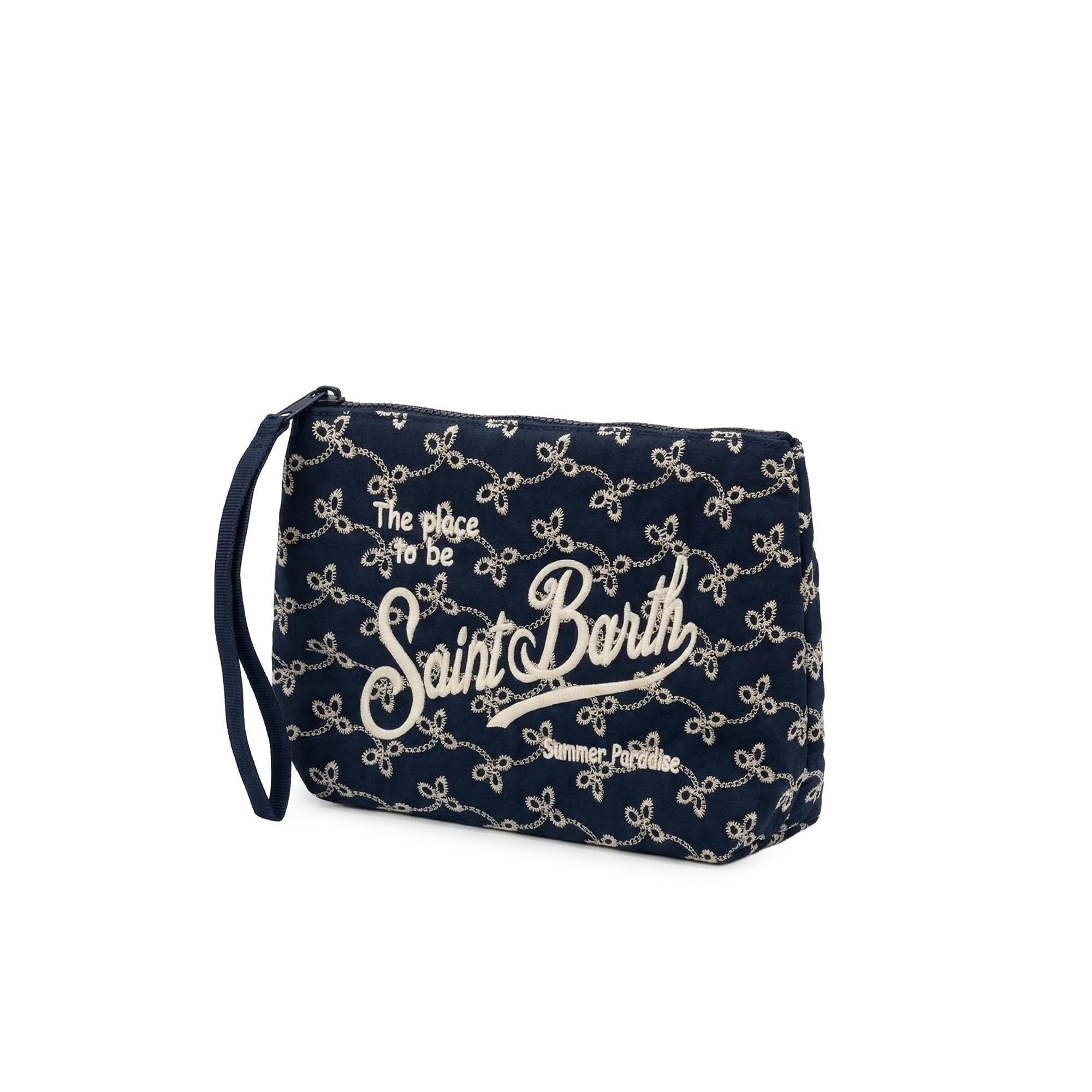 SAINT BARTH Pochette blu navy sangallo ALI0045 00560L MC2 SAINT BARTH