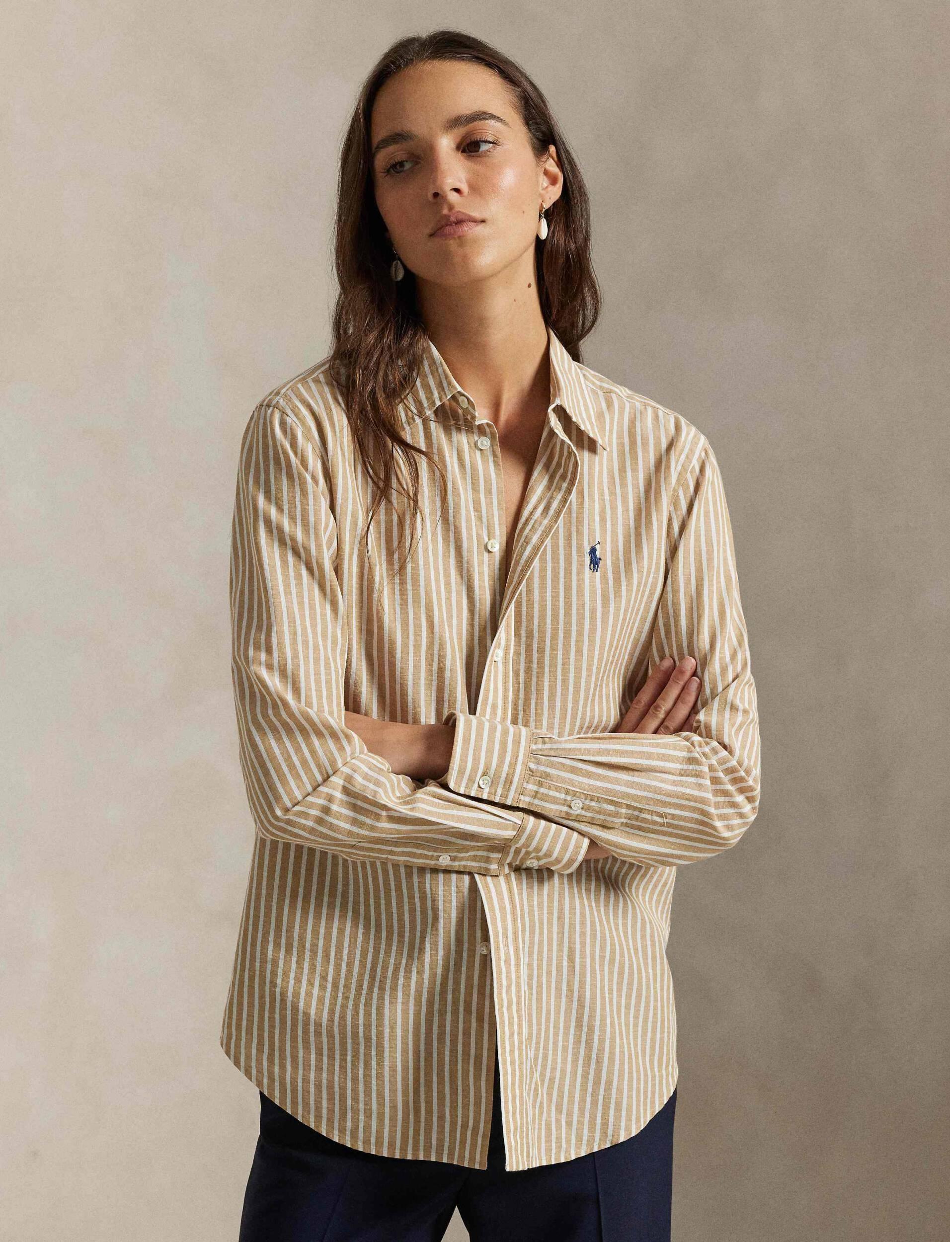 Camicia in cotone e lino 211971514 501 RALPH LAUREN