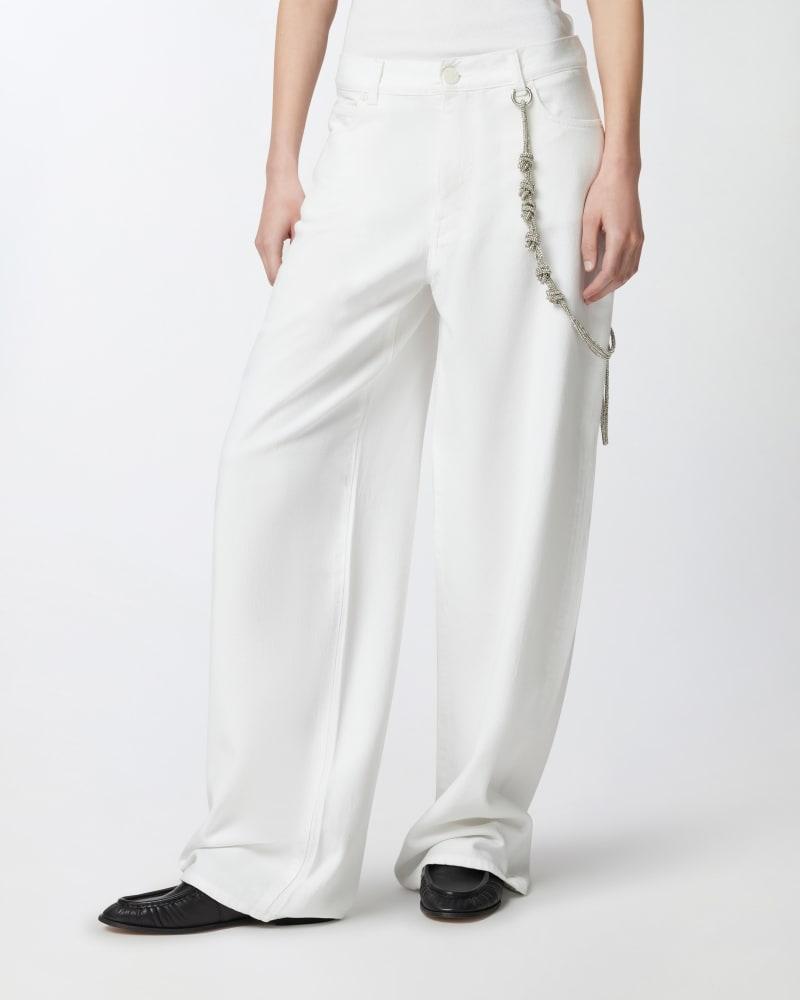 Pantaloni larghi loose fit con catena gioiello