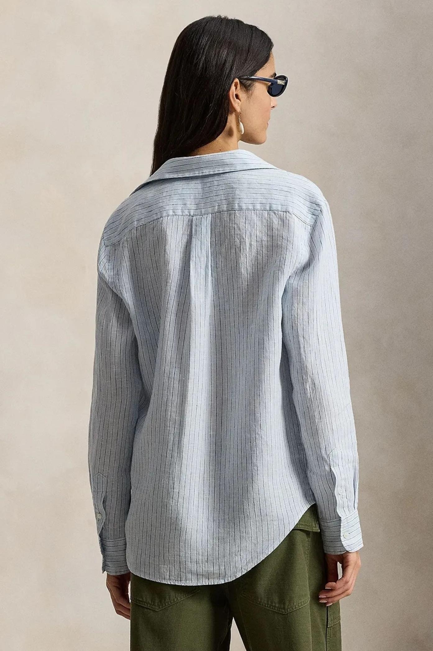 Camicia donna in lino a righe 211A96158 003 RALPH LAUREN