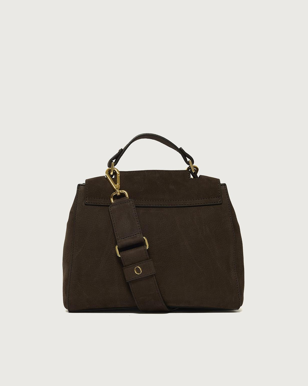 Borsa Sveva Nabucco Small a mano in pelle nabuk con tracolla B01999NBU MORO ORCIANI