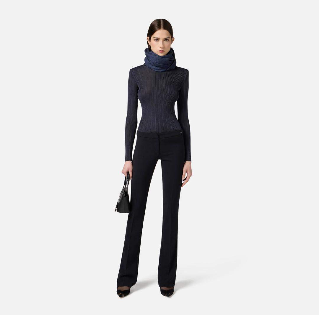 Pantaloni in crêpe leggero PA13357E2 110 ELISABETTA FRANCHI