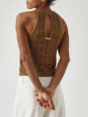 Top donna Nymphea Pinko in pizzo macramè 106863A3B8 L25 PINKO