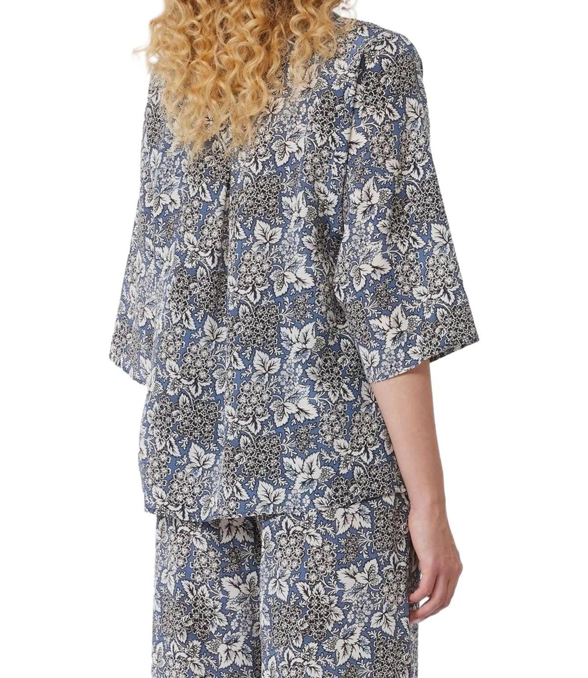Blusa in crêpe de Chine di seta stampata WKDGINNICO 007 WEEKEND