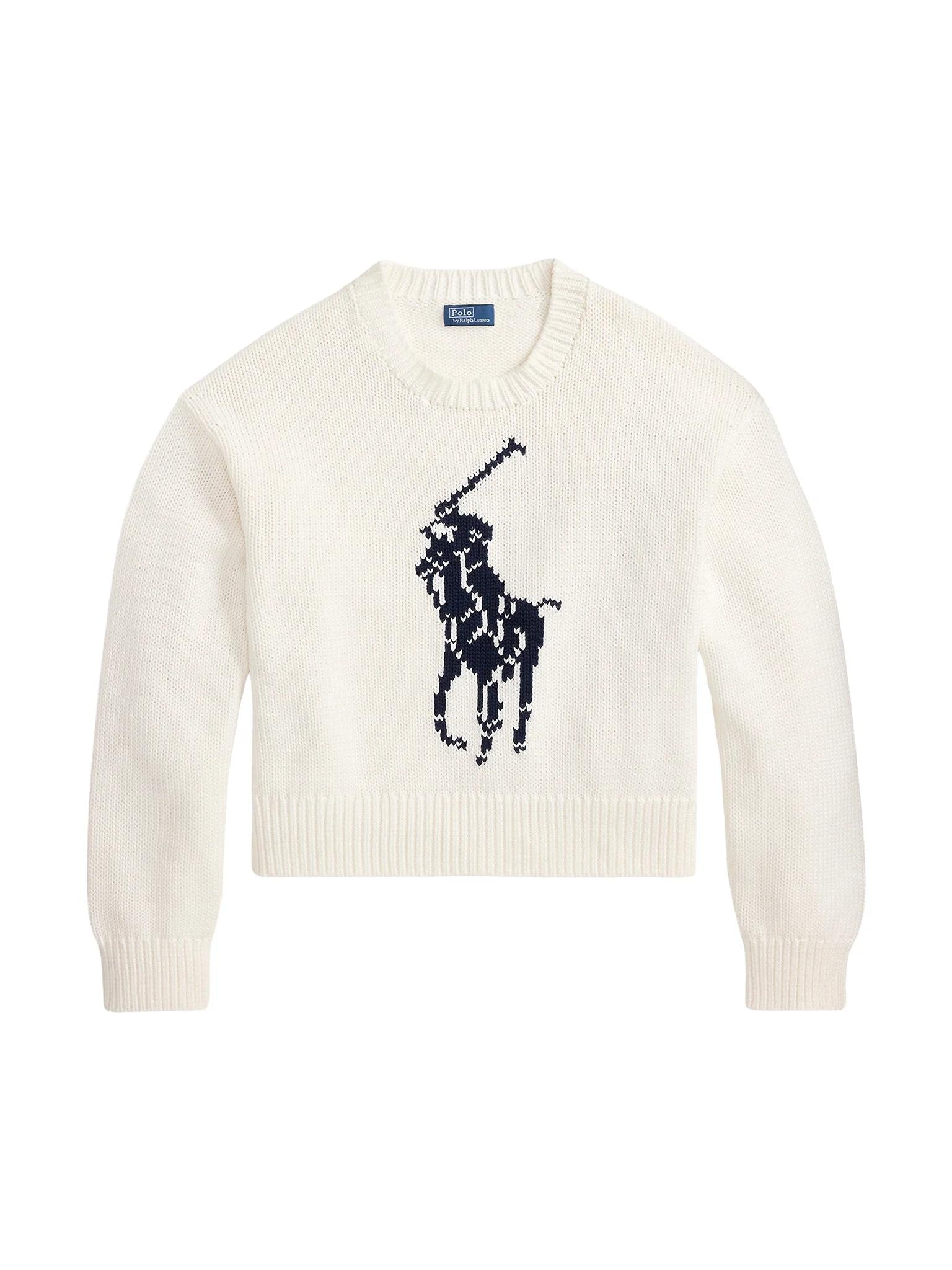 Maglione in cotone con Big Pony 211A96234 002 RALPH LAUREN