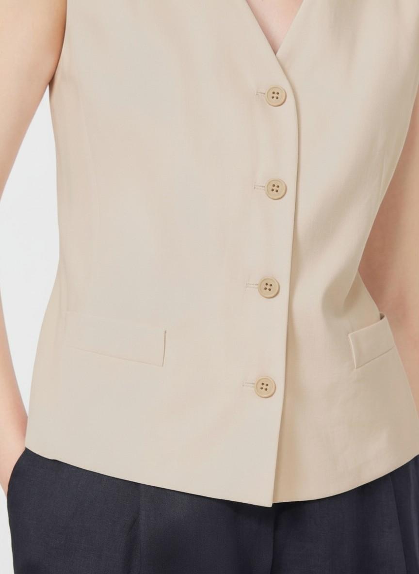 Gilet in tela di lino MSTCARNET 007 MAX MARA STUDIO
