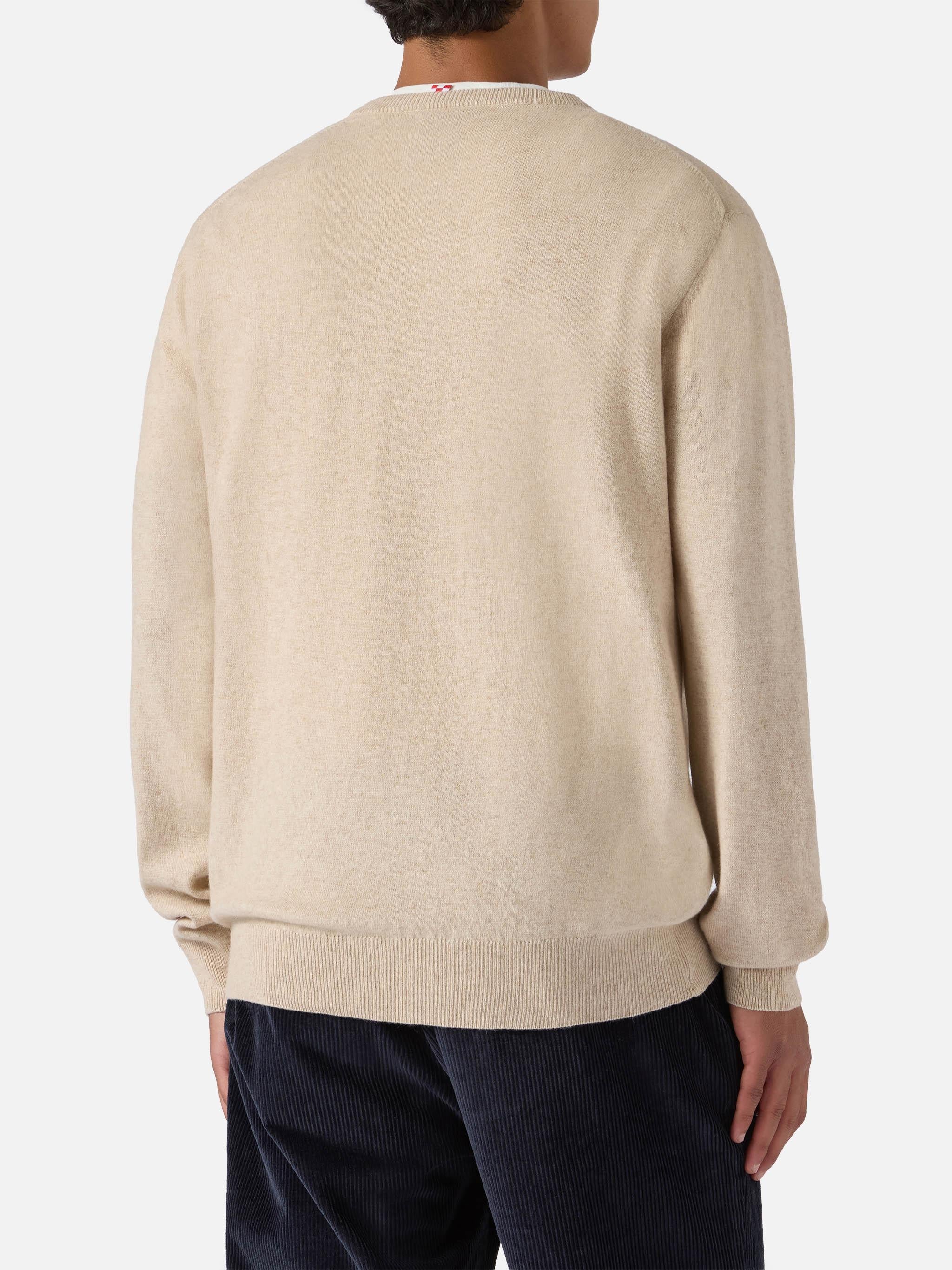 Maglione in misto lana Heron Light con ricamo La cugina del tortellino, la Gnocca! HER0024 03485I MC2 SAINT BARTH