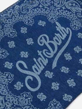 Borsa Essential in tessuto denim con stampa bandana e logo a contrasto<BR/> EBAGN006 00780L MC2 SAINT BARTH