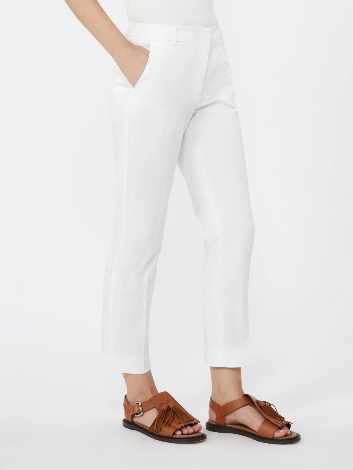 Pantalone slim fit in cotone stretch - BIANCO<BR/> WKDCECCO 027 WEEKEND