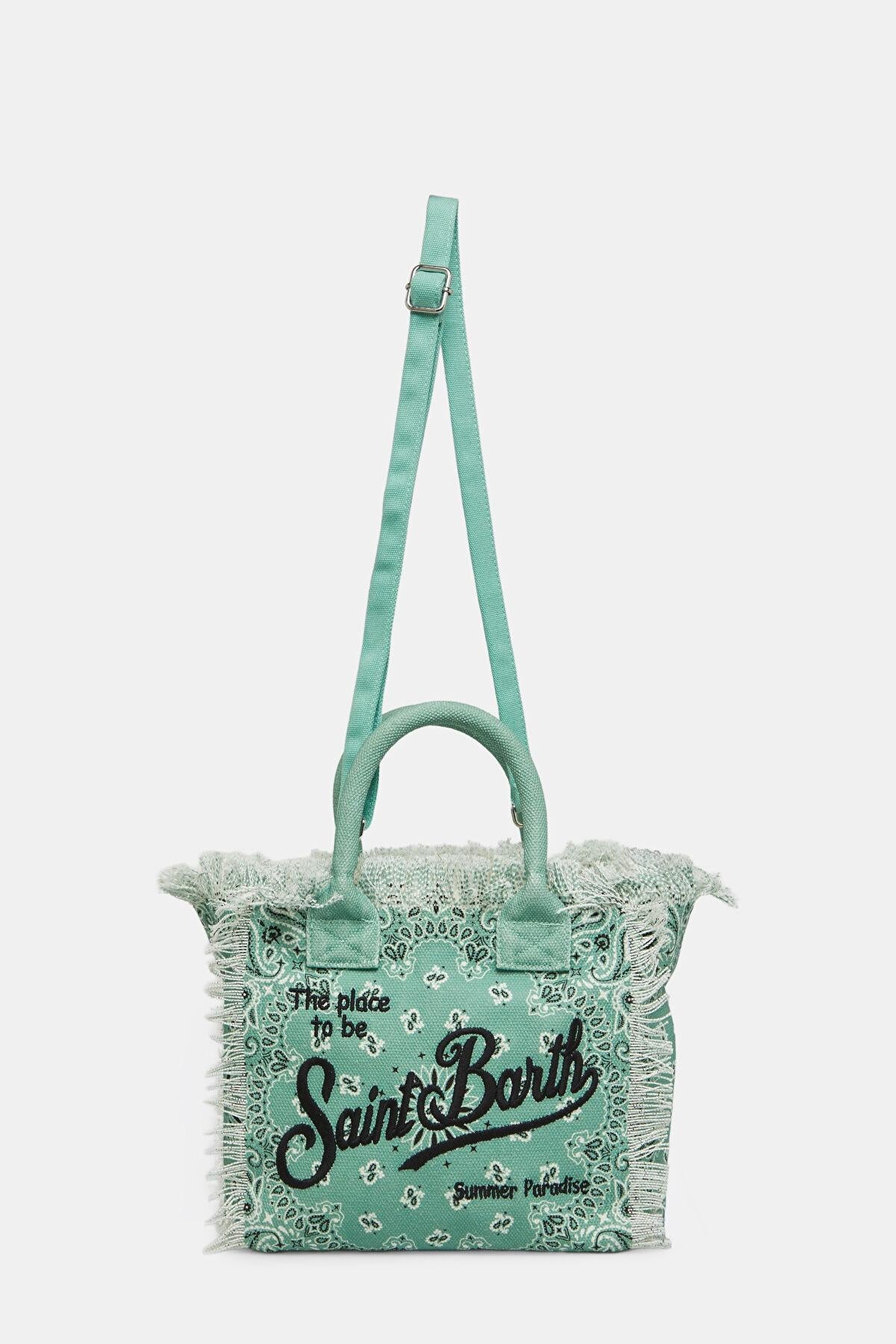 BORSA COLETTE IN TELA - STAMPA BANDANA VERDE CHIARO COL0001 02566L MC2 SAINT BARTH