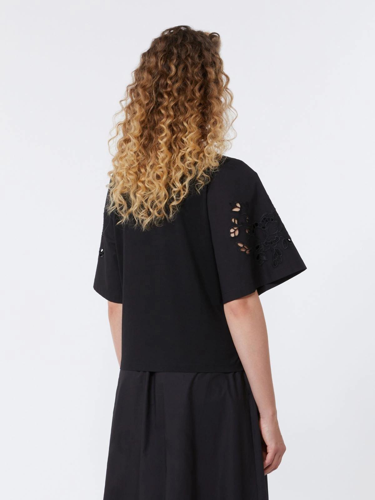 Top in popeline di cotone con ricami -NERO WKDTARGA 002 WEEKEND