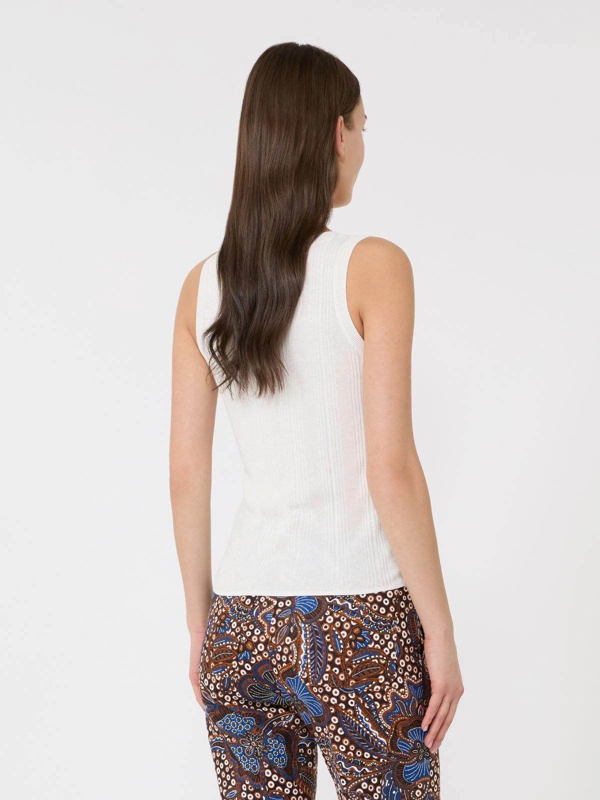 Maglia smanicata in filato di viscosa - BIANCO<BR/> WKDCOSE 001 WEEKEND