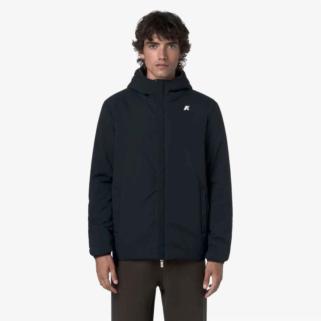 JACK ST WARM REVERSIBLE<BR/>BLACK OLIVE-BLUE DEPTH<BR/>Giacca impermeabile reversibile da uomo K6128VW B3A K-WAY