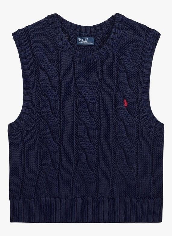 Gilet donna in cotone a trecce 211959295 002 RALPH LAUREN