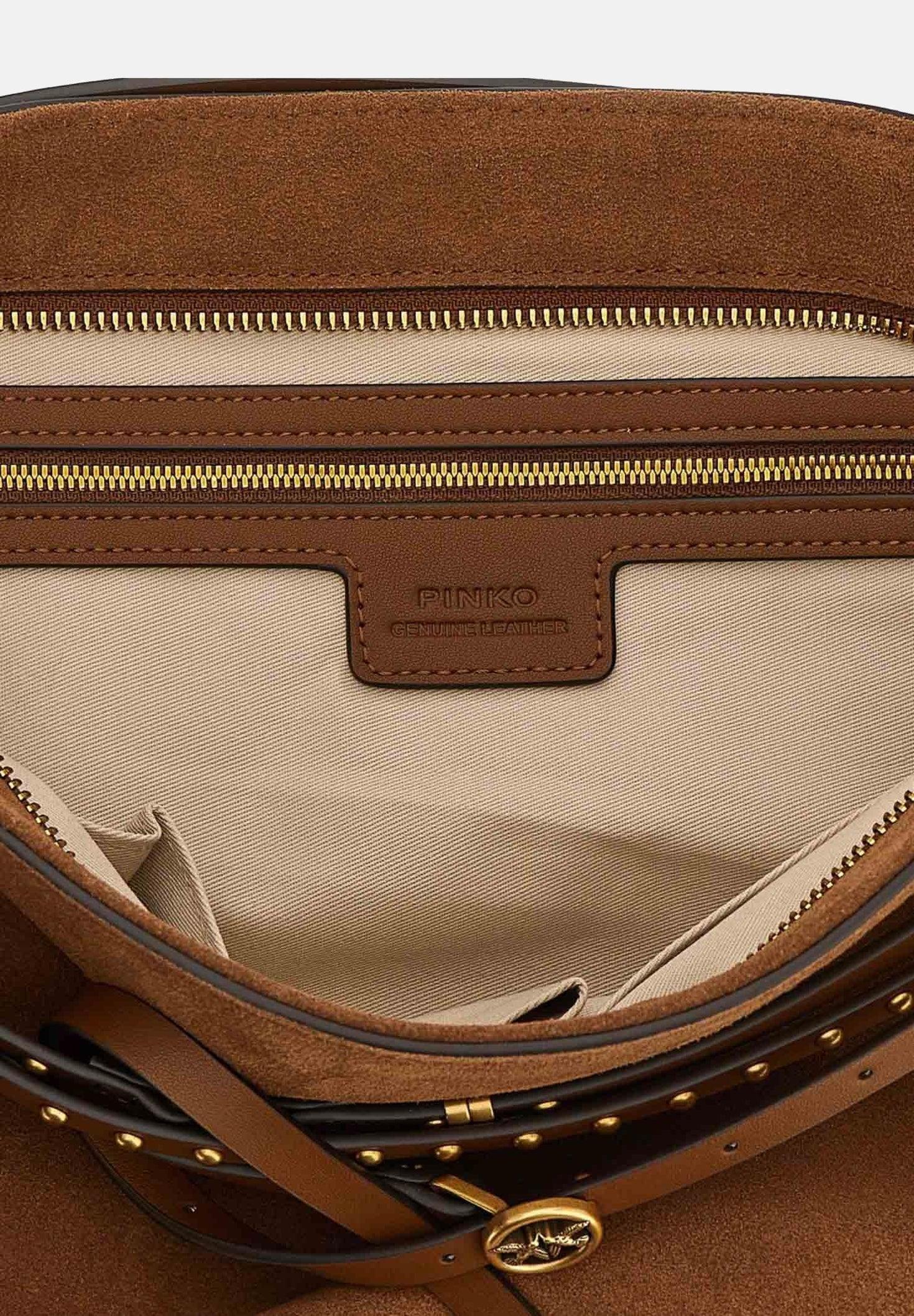 Borsa a spalla grande Belt Bag Big in suede 105903A0F6 L17Q PINKO