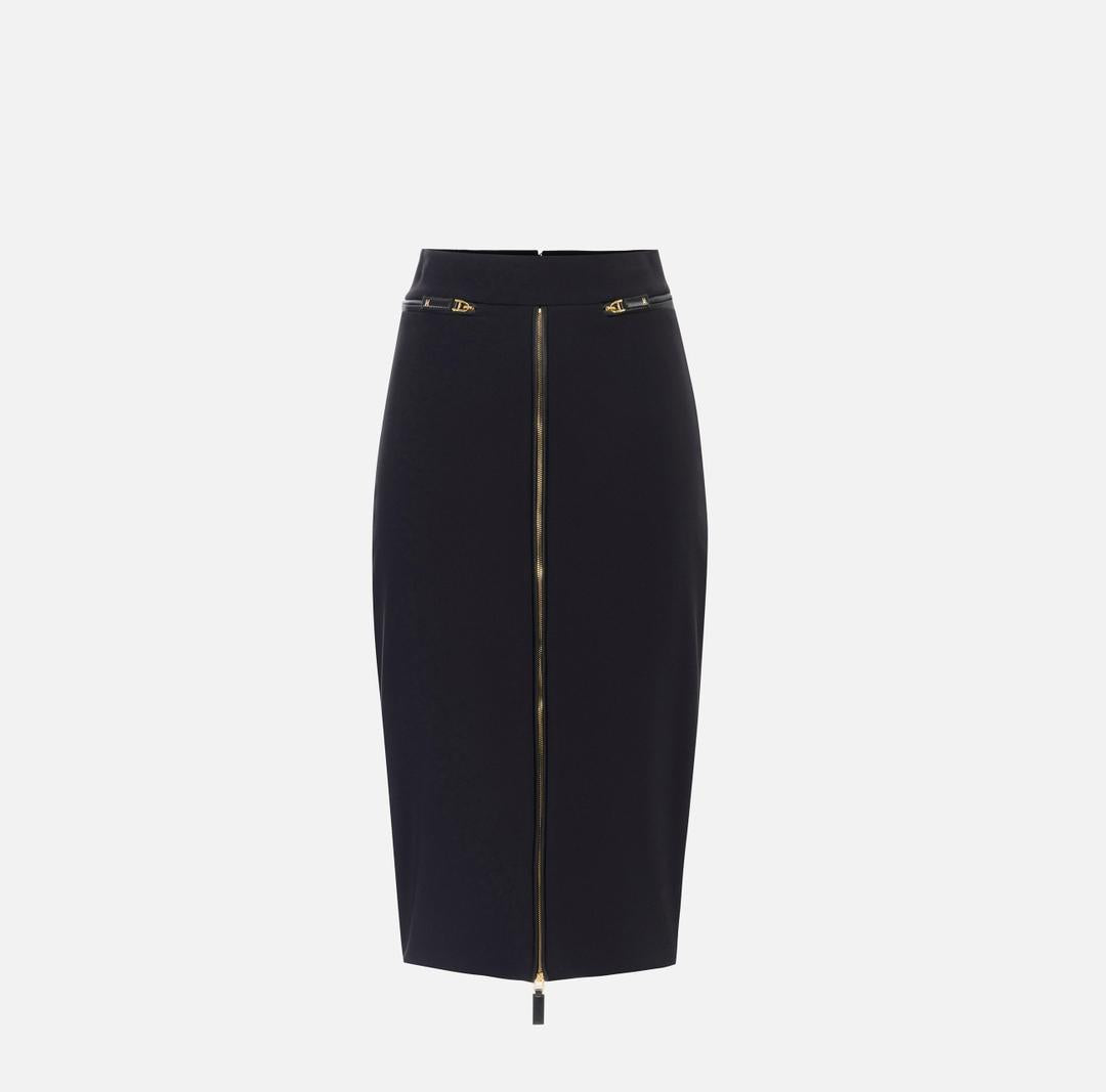 Gonna in crêpe leggero con zip GO13456E2 110 ELISABETTA FRANCHI