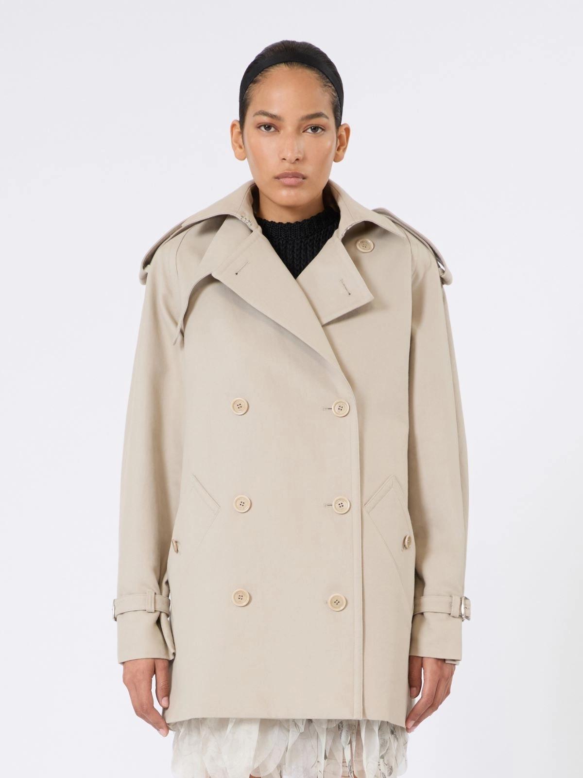 Spolverino corto in cotone - Sabbia<BR/> MXSCACIO 002 MAX MARA SFILATA