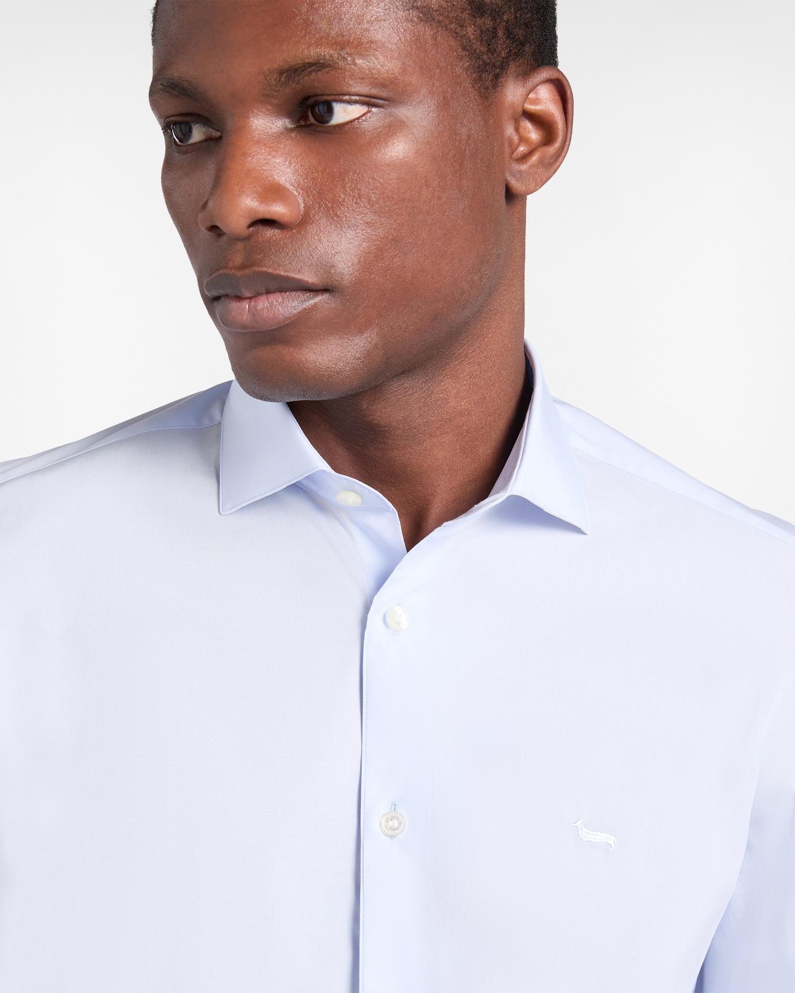 Camicia Uomo in Popeline Stretch<BR/> CNQ011012523I 801 HARMONT & BLAINE