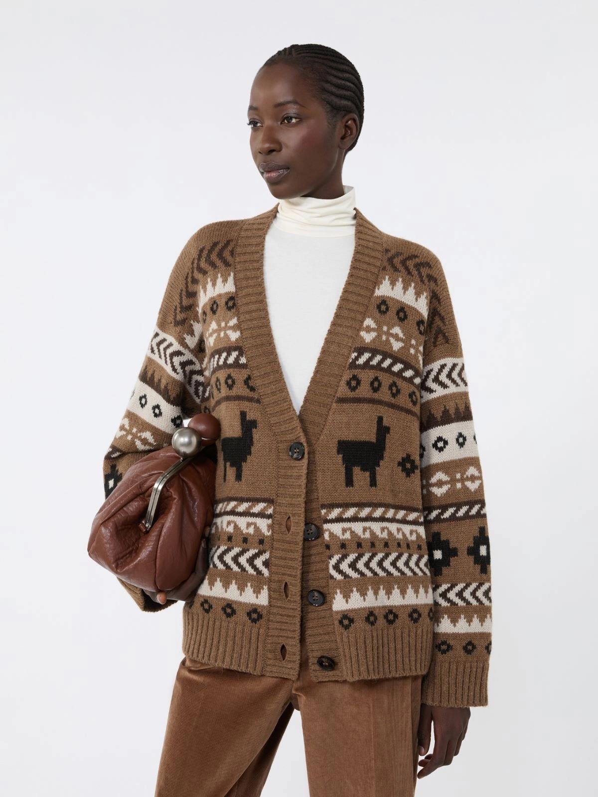 Cardigan in jacquard di alpaca e lana OVATTA 028 WEEKEND