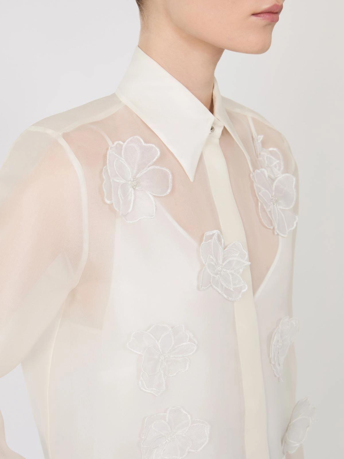 Camicia in organza di seta - Bianco<BR/> MSEAGI 005 MAX MARA STUDIO