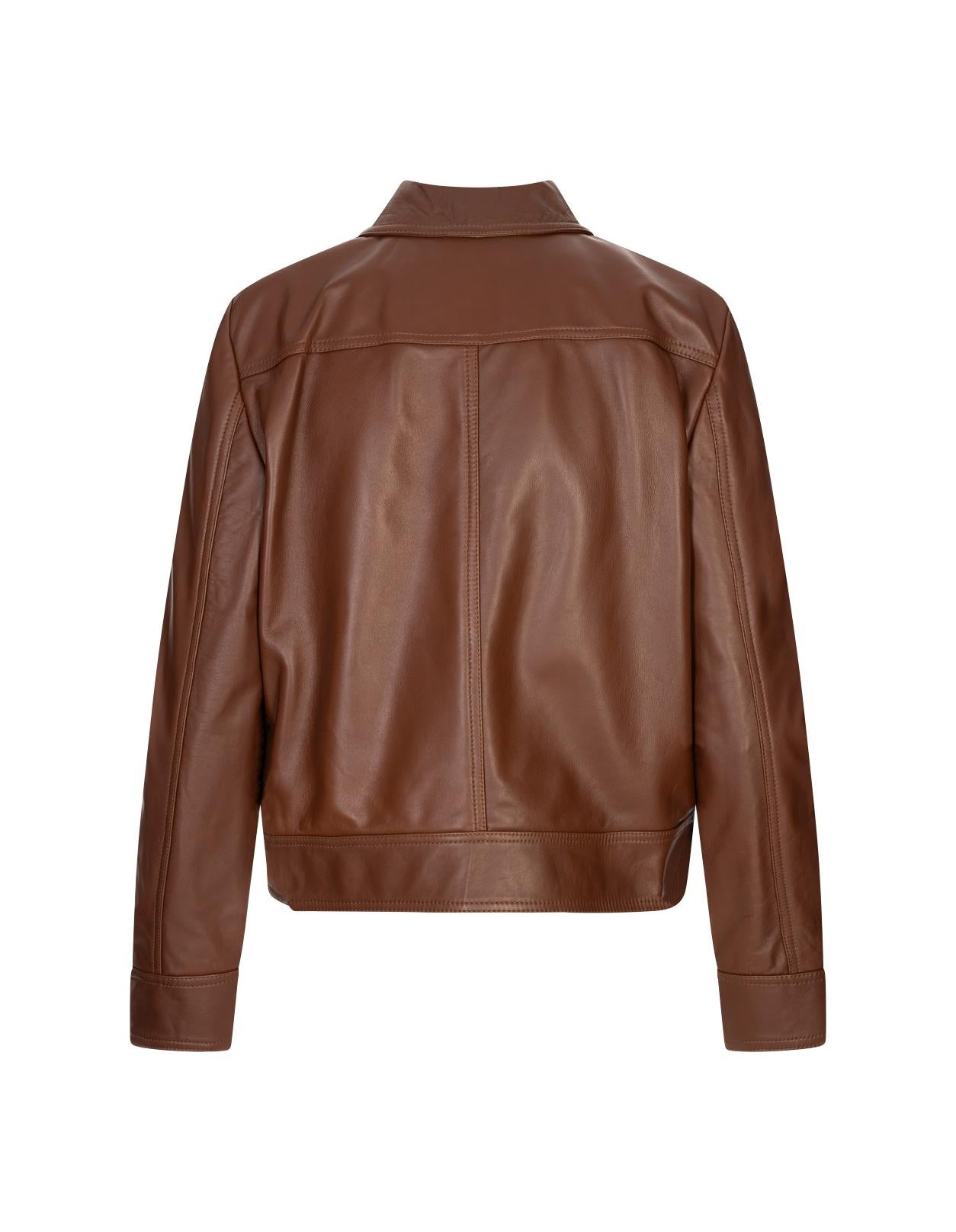 Giacca Nepet In Pelle Marrone NEPET 002 MAX MARA STUDIO