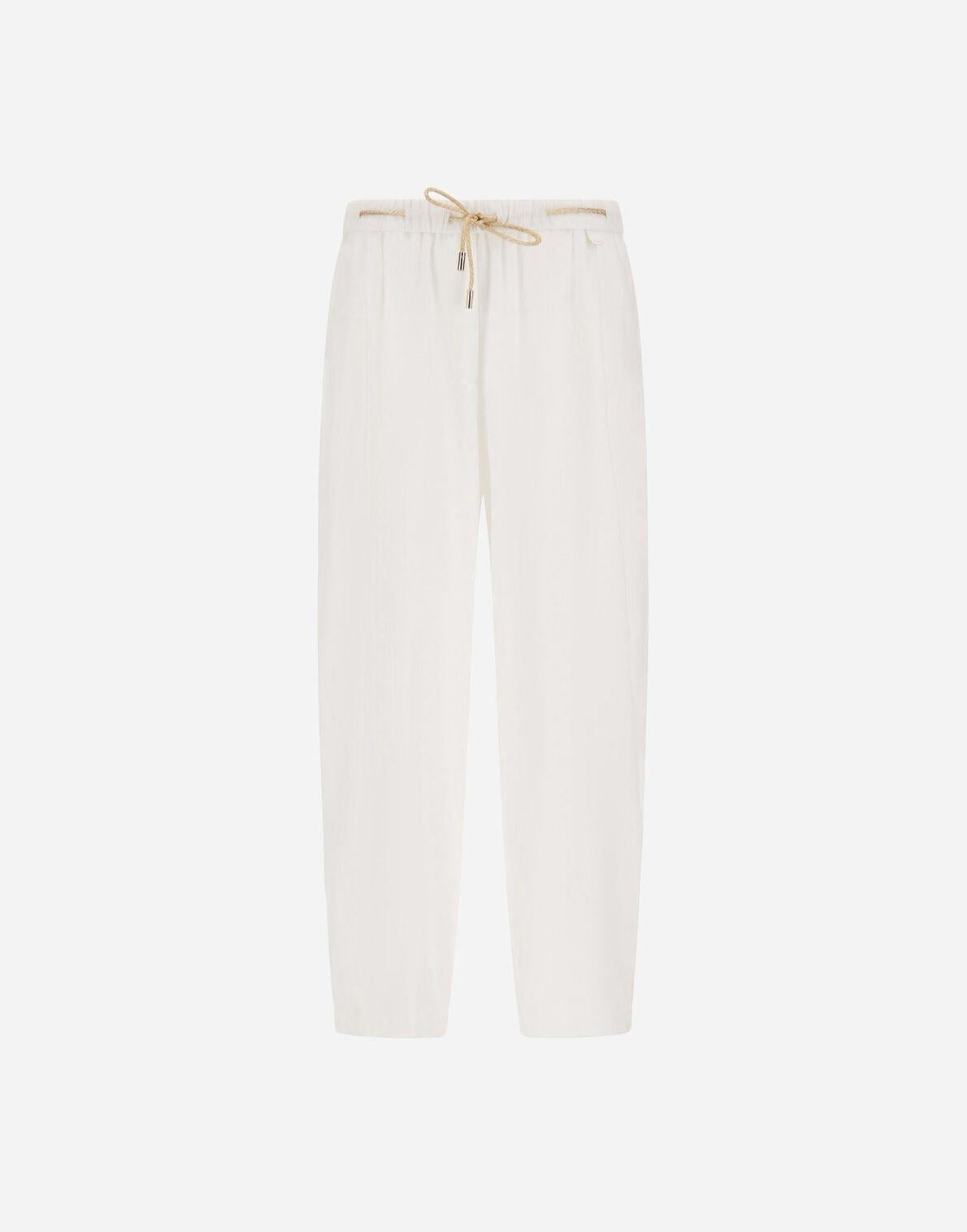 PANTALONI IN LINEN BLEND<BR/> PT000222D12689 1000 HERNO