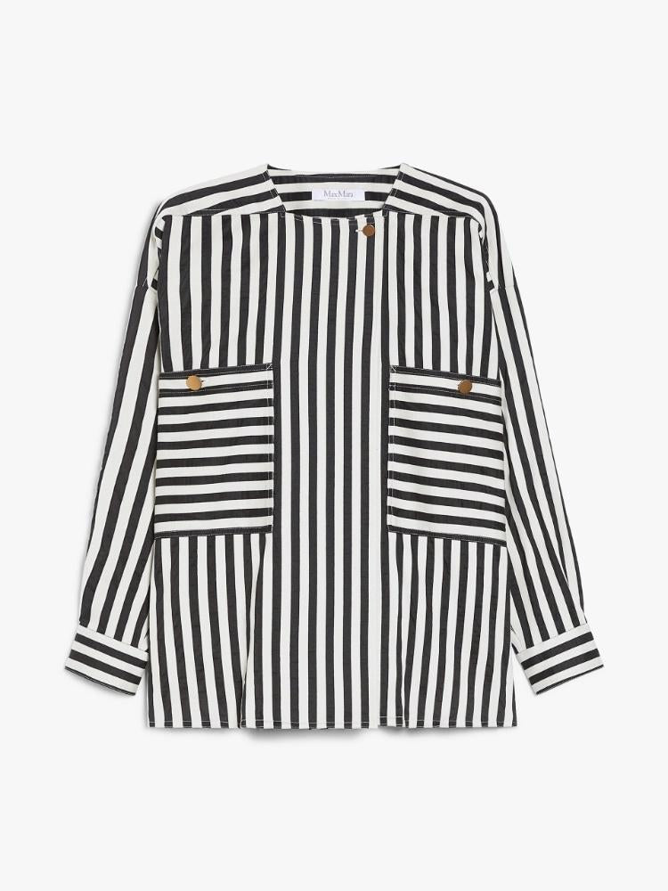Blusa donna in cotone e seta a righe PAIO 001 MAX MARA