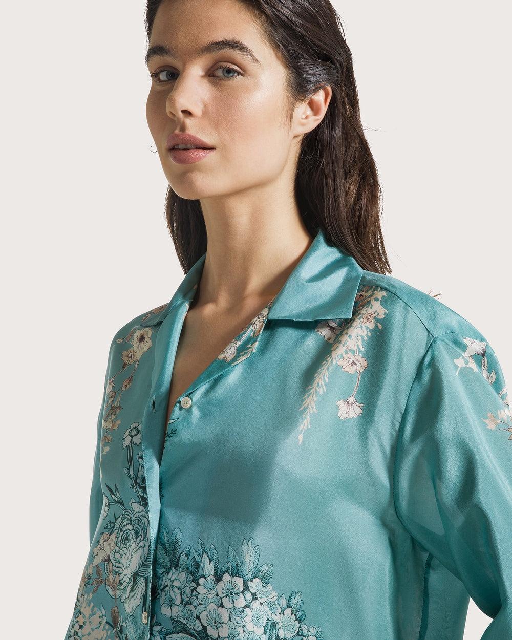 Giacca camicia in seta stampata<BR/> CA1491410137 834 SEVENTY
