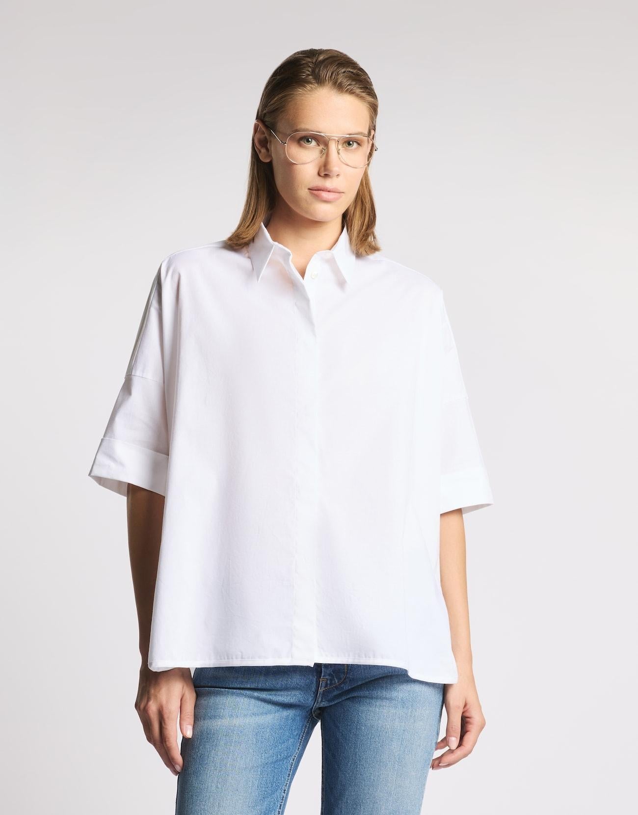 Camicia Comfort Fit in Popeline Stretch<BR/> NCWA552552SZGR B001 FAY