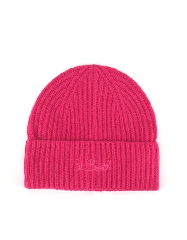 Berretto Moss in 100% LANA fucsia con ricamo St. Barth MOS0004 01230I MC2 SAINT BARTH