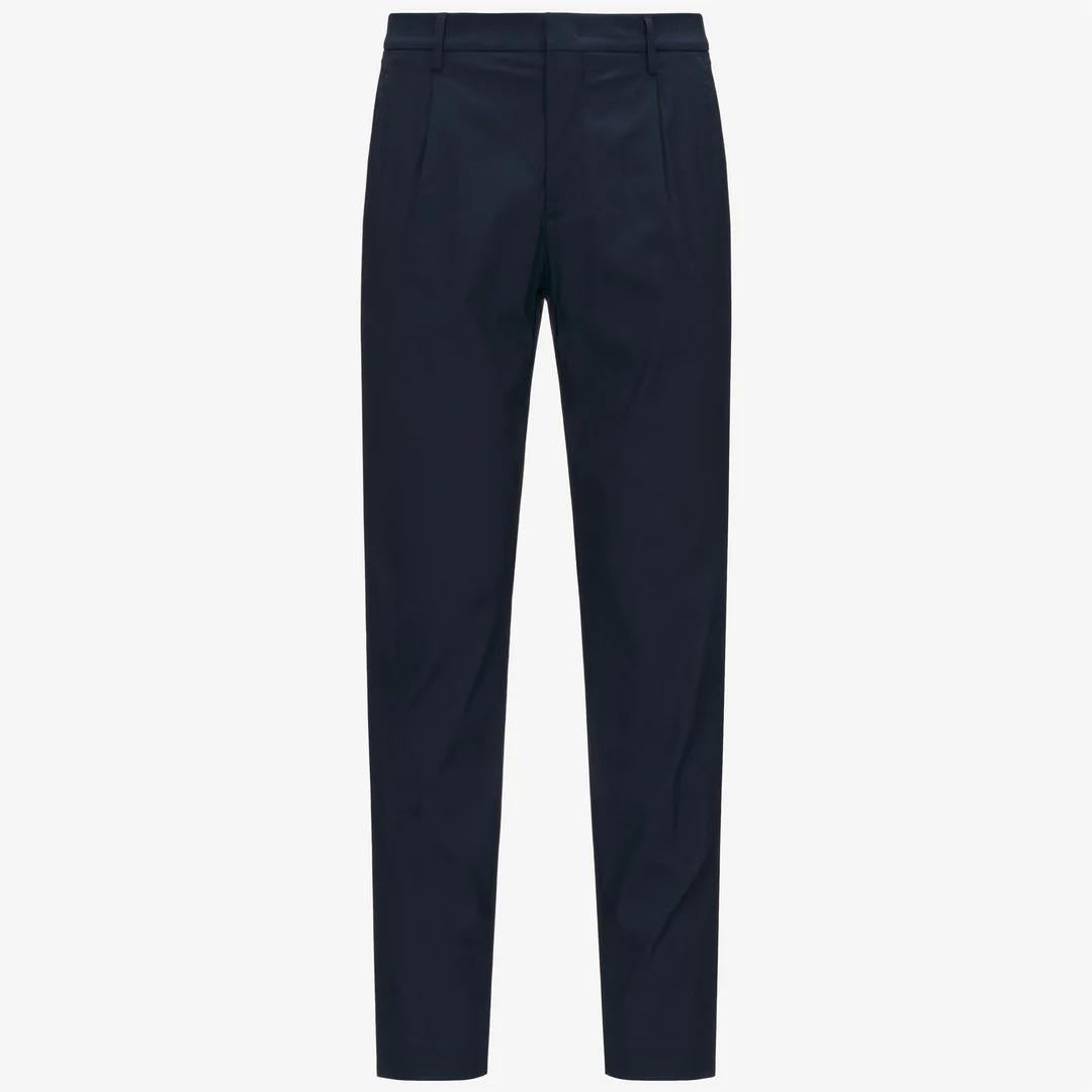 AILTON TWILL TECH PEACH<BR/>BLUE DEPTH<BR/>Pantaloni chino da uomo blu in tessuto gabardine elasticizzato K61346W K89 K-WAY