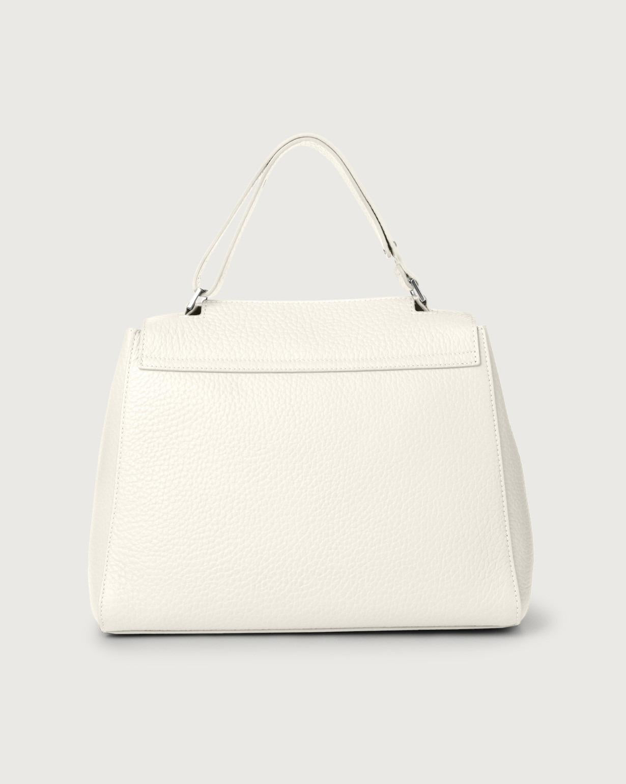 Borsa Sveva Soft Media a spalla in pelle con tracolla BT2006SOF BIANCO ORCIANI
