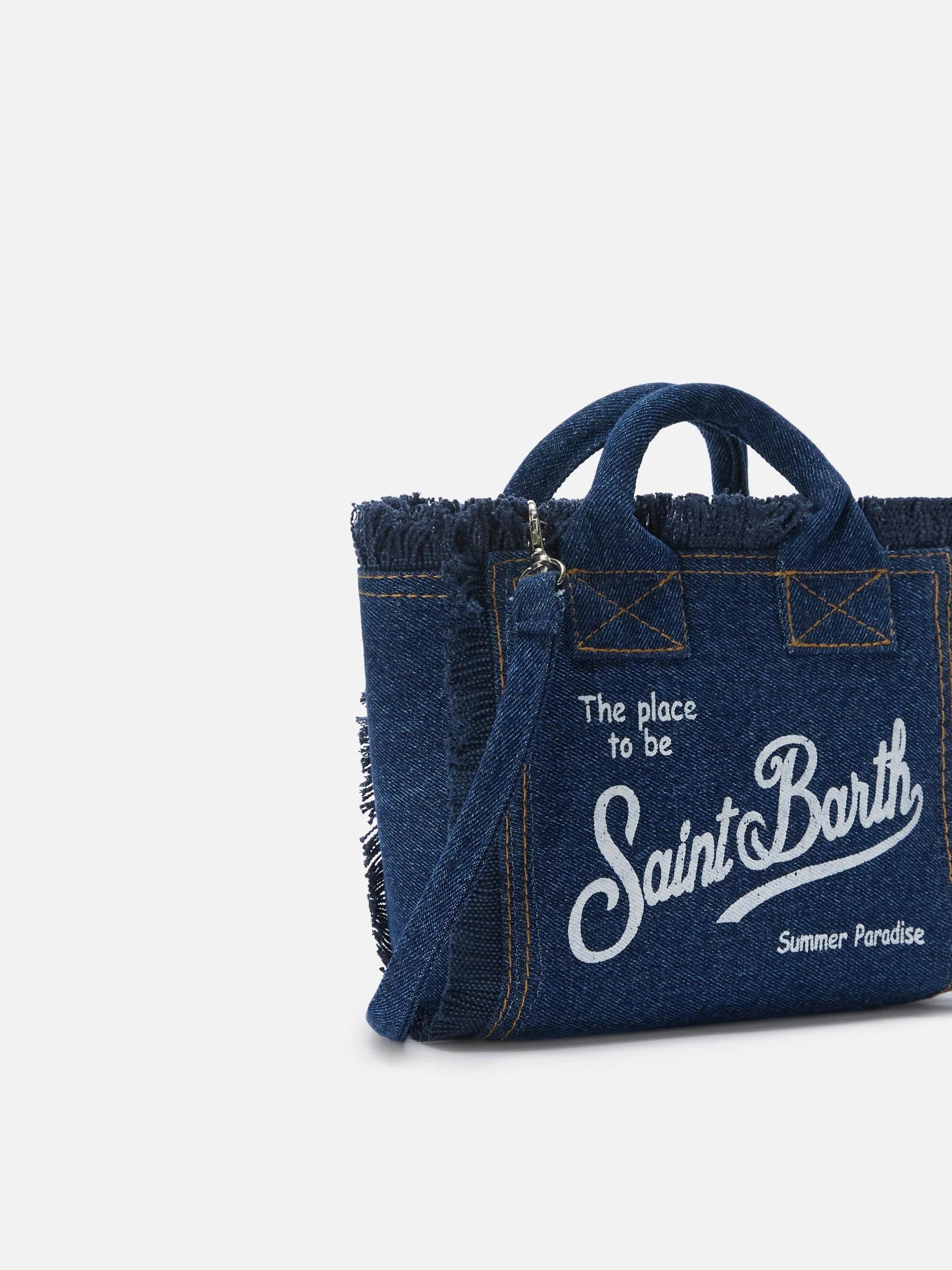 Borsa Vanity mini in denim lavaggio scuro<BR/> VAMI001 00431L MC2 SAINT BARTH