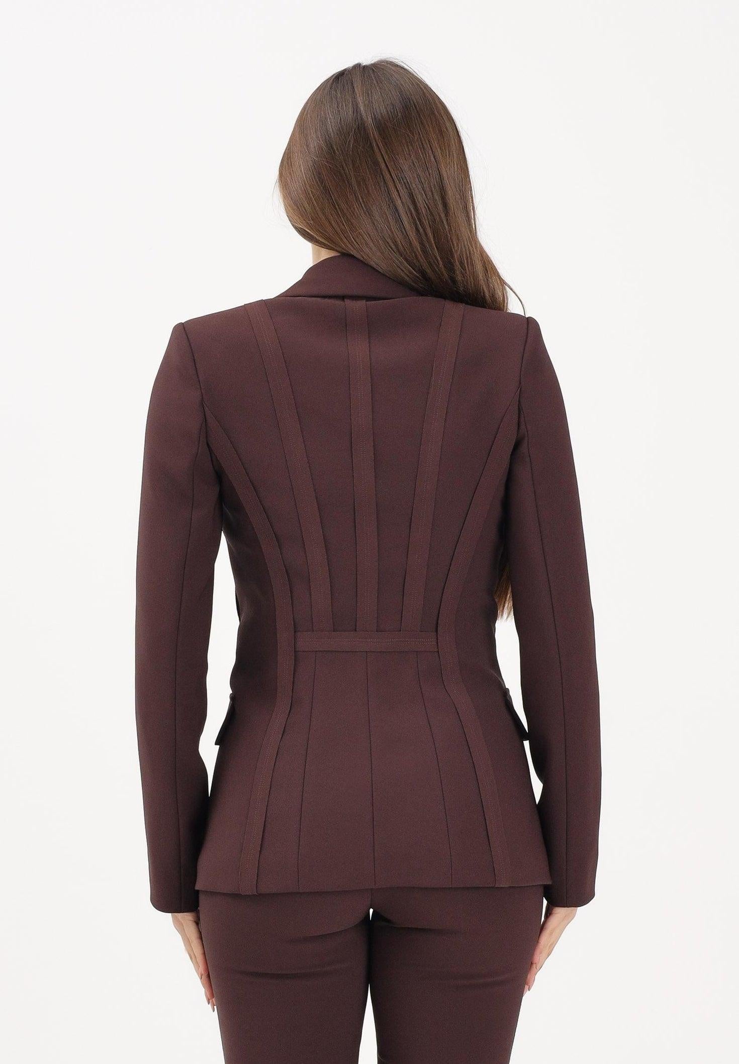 Giacca in doppio crêpe stretch con motivi a taglio vivo GI21661E2 644 ELISABETTA FRANCHI