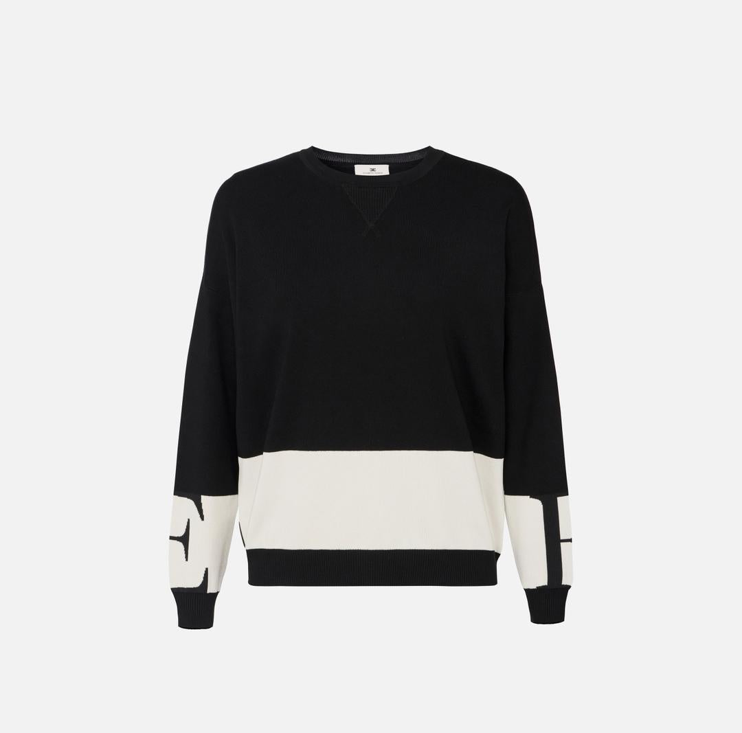 Maglia in viscosa con bande lucide MK01S56E2 EF3 ELISABETTA FRANCHI