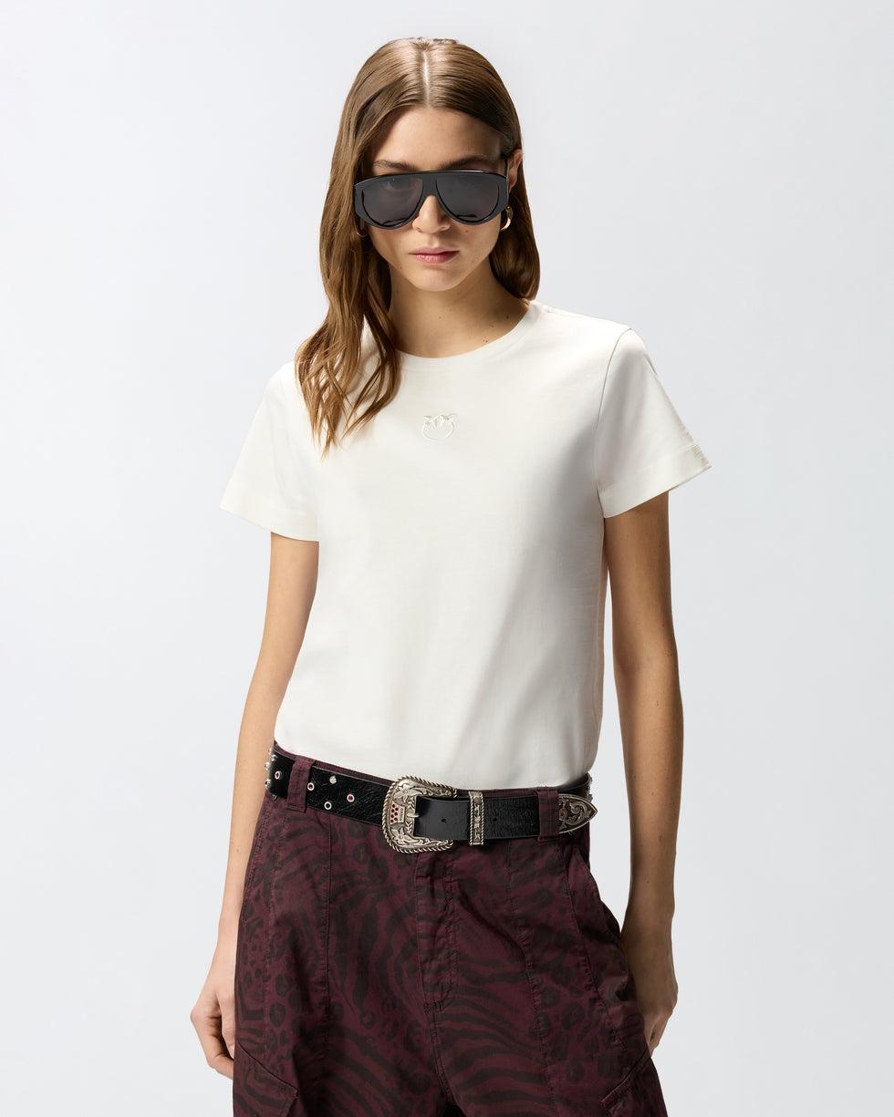 T-shirt con logo Love Birds<BR/> 100355A339 Z05 PINKO