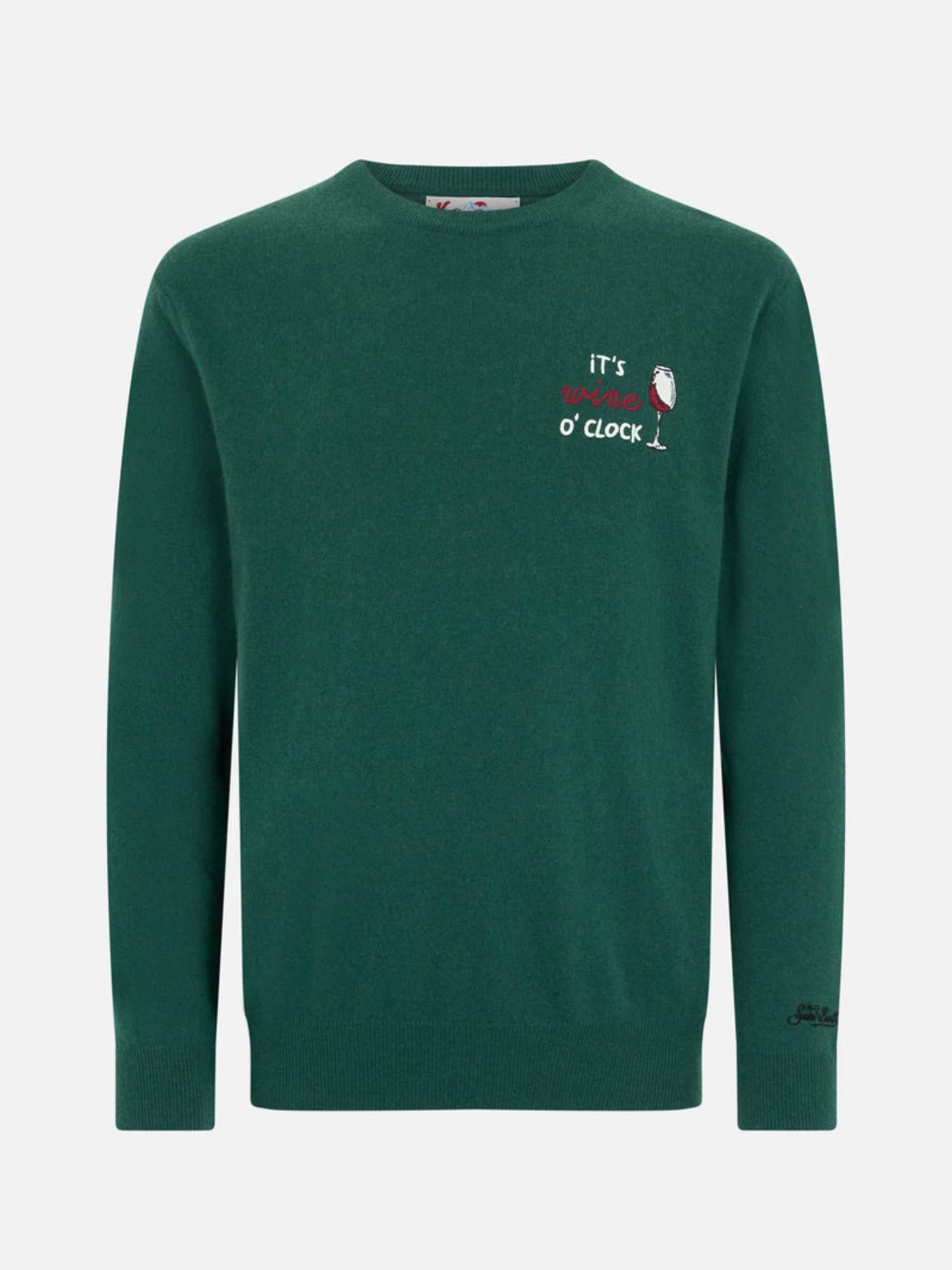 Maglione uomo in misto cashmere con scritta