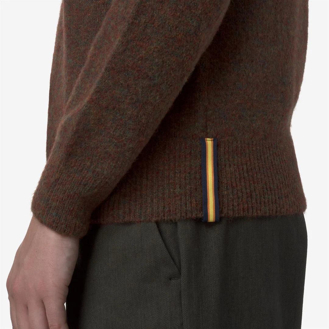 CLARISSE WOOL STRETCH<BR/>BROWN COFFEE MIX<BR/>Maglione girocollo classico da donna marrone K4138MW KB7 K-WAY