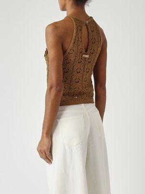 Top donna Nymphea Pinko in pizzo macramè 106863A3B8 L25 PINKO