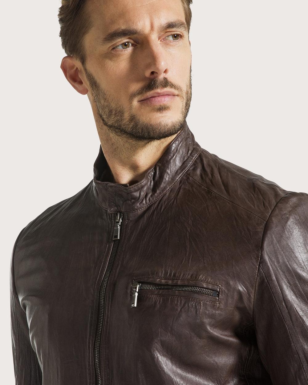Giubbino in nappa leggera effetto stropicciato<BR/> CS1802380106 245 SEVENTY