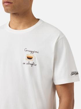 T-shirt Portofino panna con ricamo Correggimi Se Sbaglio<BR/> POT0001 04452L MC2 SAINT BARTH