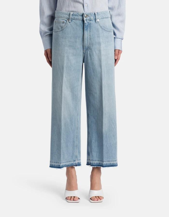 Jeans Tami wide leg in denim fisso<BR/> DP770DFE286DMA7O 800 DONDUP
