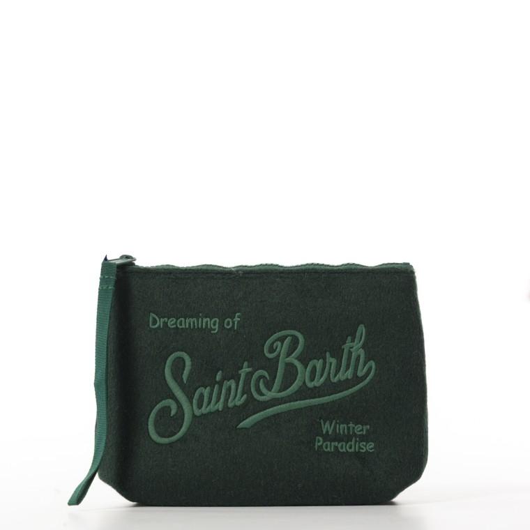 Pochette Aline Felt in misto lana verde<BR/> ALI0028 00302I MC2 SAINT BARTH