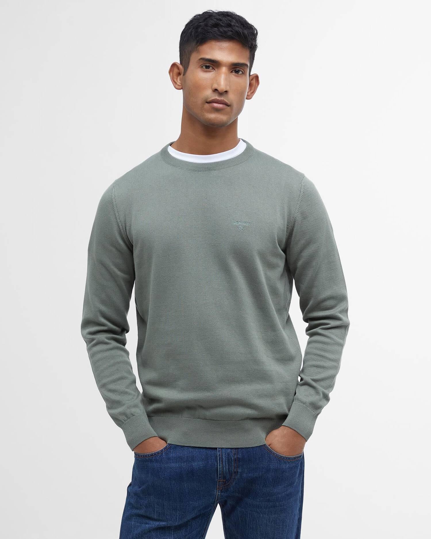Maglione girocollo in cotone Pima<BR/> MKN0932MKN GN49 BARBOUR